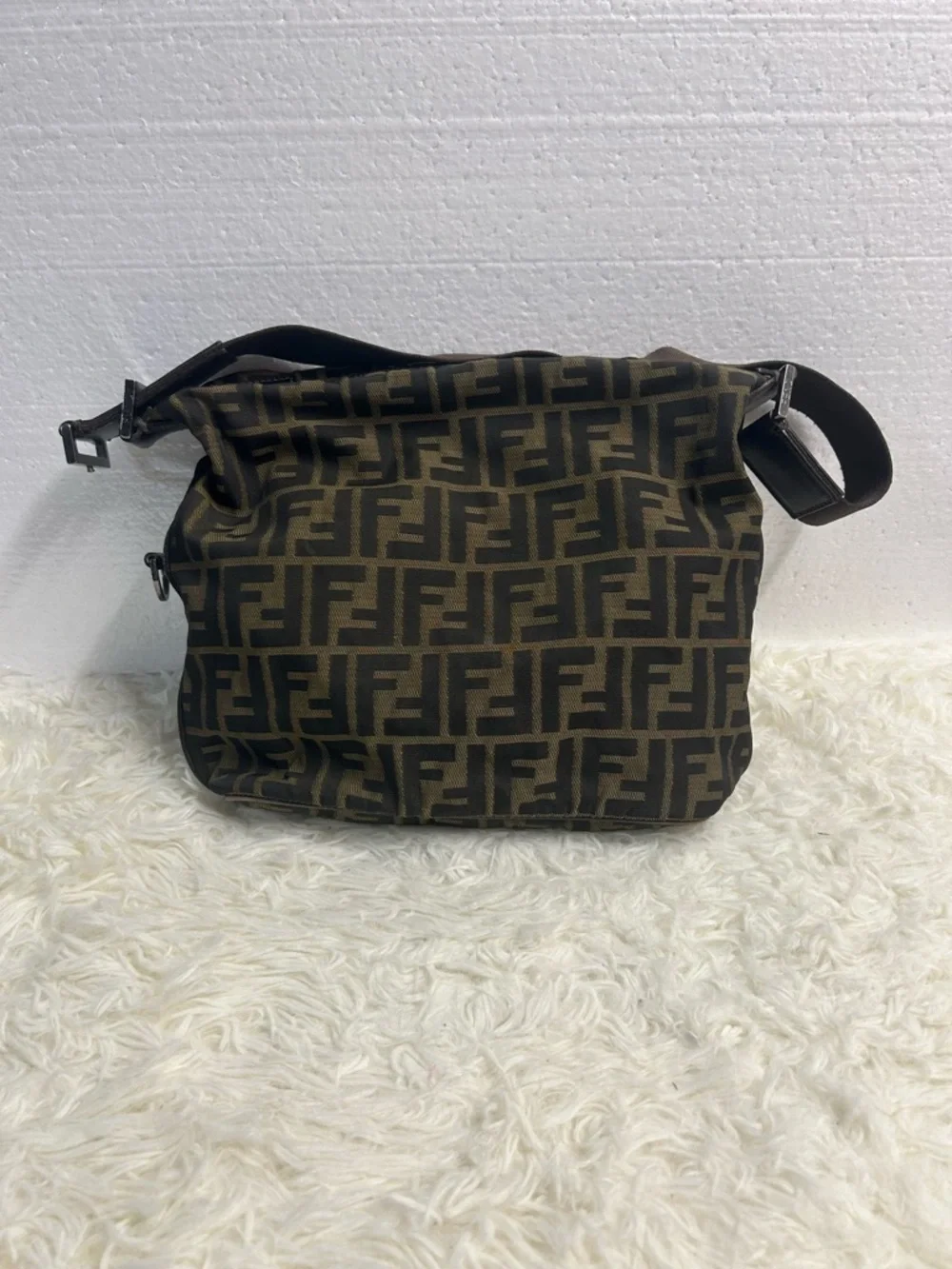 Fendi Brown FF Logo Messenger Bag - Picture 2 of 14